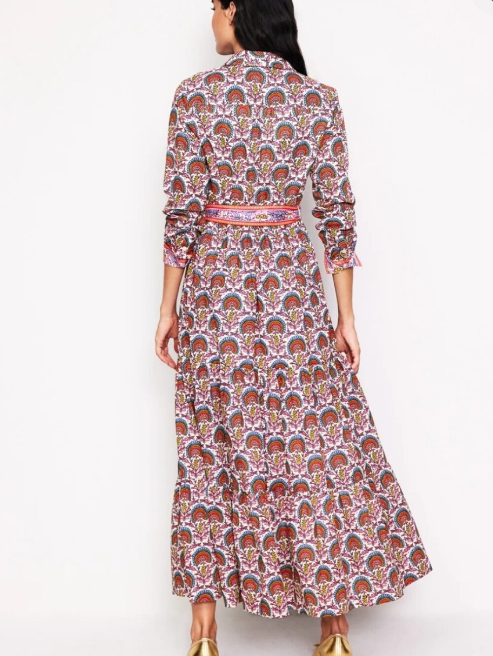 Boden Cotton Flo Cotton Midi Shirt Dress Passion Bud Size 8 - Picture 3 of 11